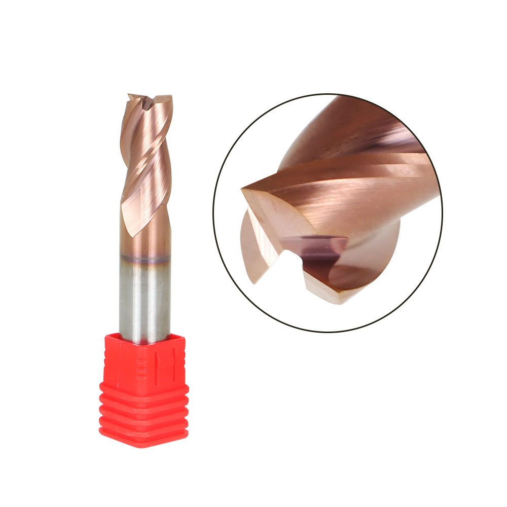 5PCS 1/2" 3 Flute 37° Helix Carbide End Mill For Aluminum SQUARE ZRN COATED