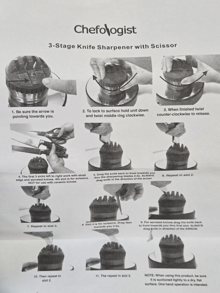 Chefologist 3-Stage Mini Knife Sharpener Red