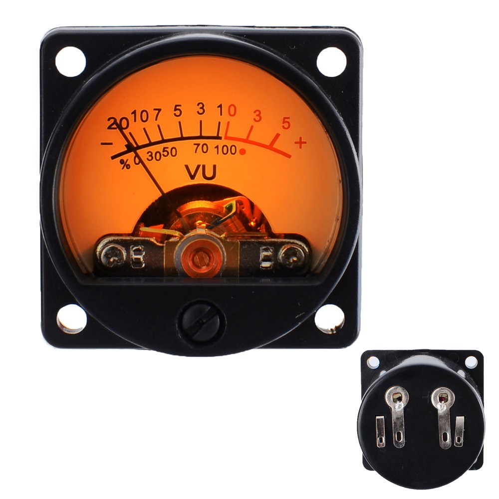 2pcs Panel VU Meter Warm Back Light Recording & Audio Level Amp