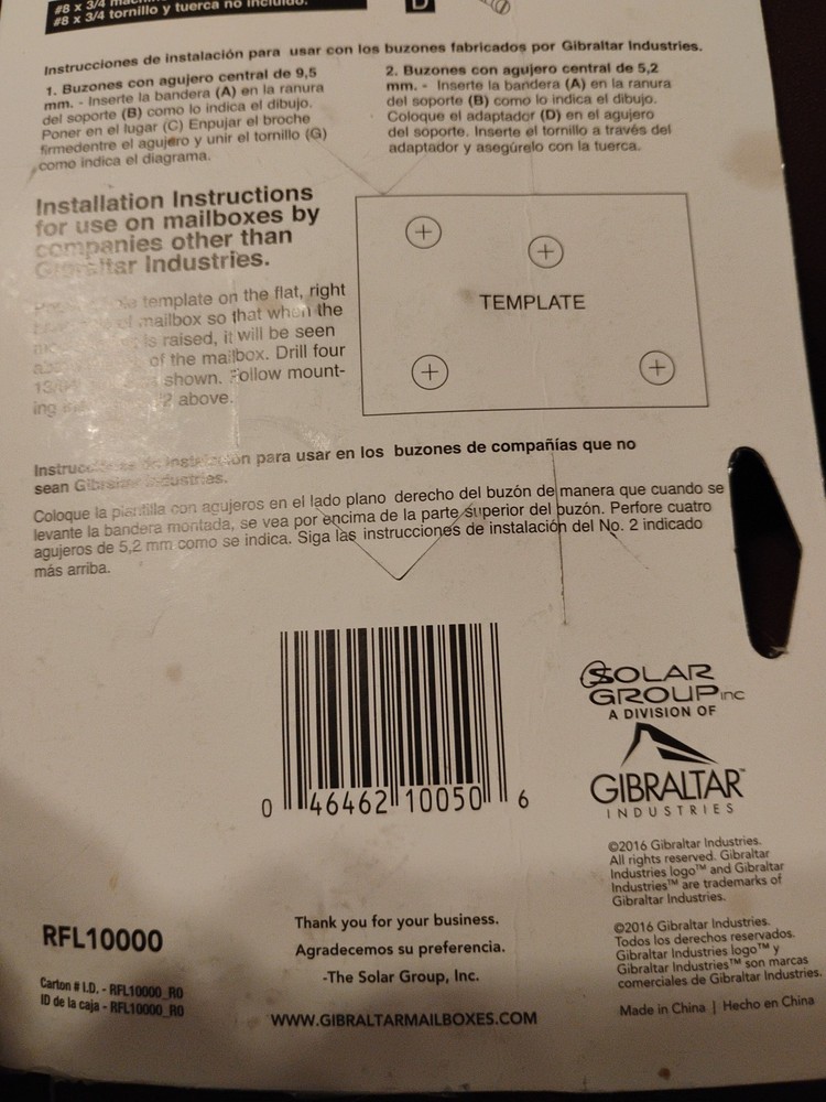 NEW Mailbox Replacement Flag Kit Gibraltar Mailboxes Rust Proof Plastic Red