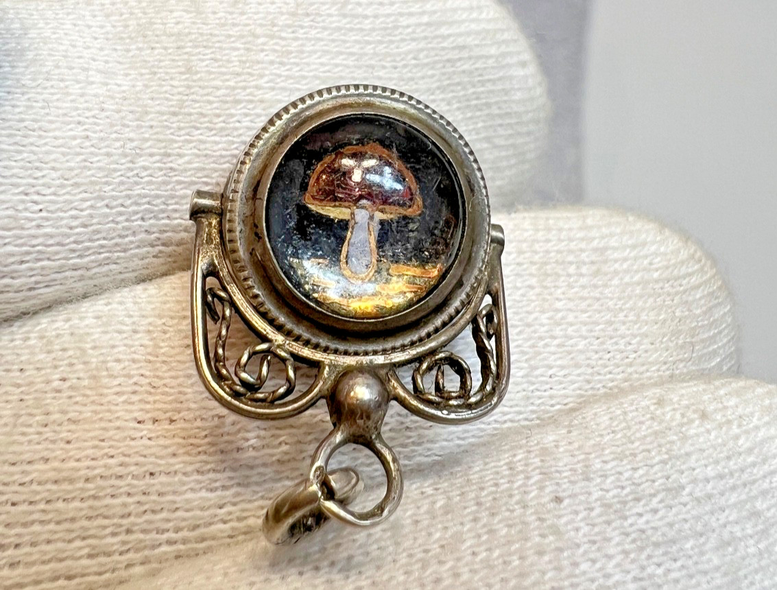 Antique Silver Essex Crystal Carnelian Wax Seal Pocket Watch Chain Fob Spinner