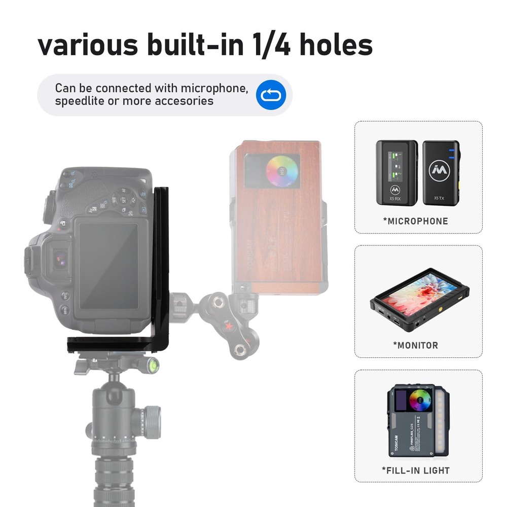 (Real Single one Piece) L Bracket Camera for DSLR Vertical Horizontal Switchi...