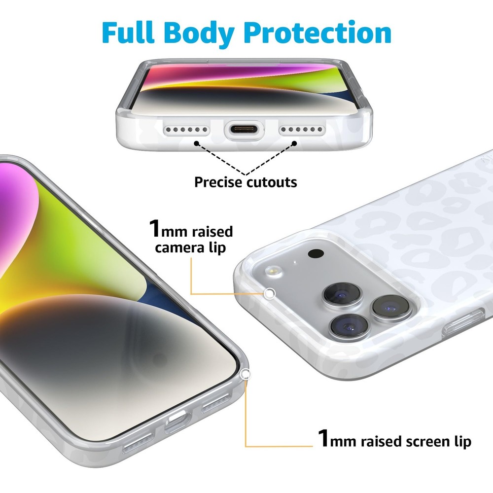 Casely iPhone 17 Pro Max Case | Into The Wild | White Snow Leopard Print