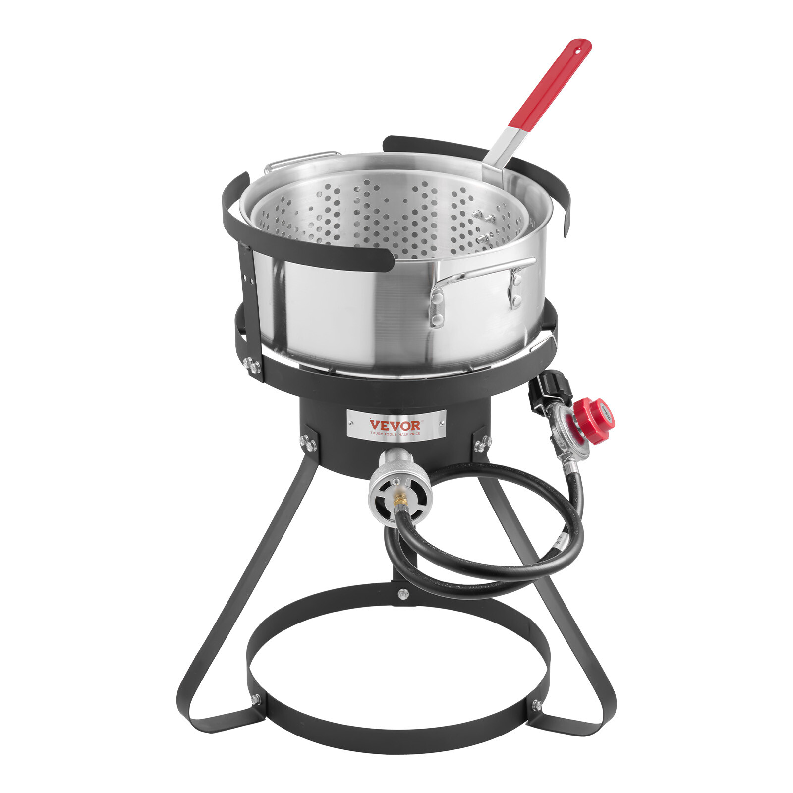 Outdoor Propane Deep Fryer w/ 10Qt Fryer Pot Strainer Basket Aluminum Pot