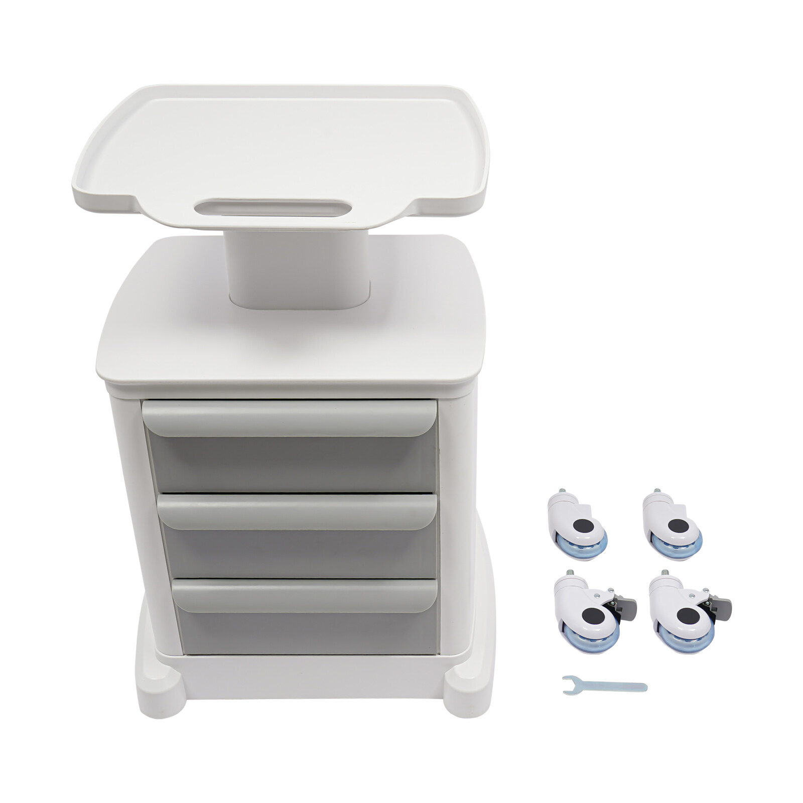 Dental Medical Mobile Cart Instrument Trolley 3 Drawers with Power Socket