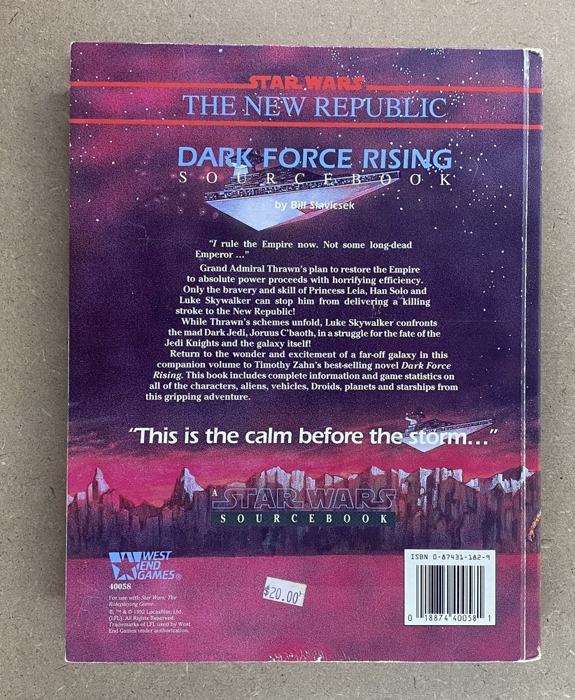 Star Wars The New Republic Dark Force Rising Sourcebook