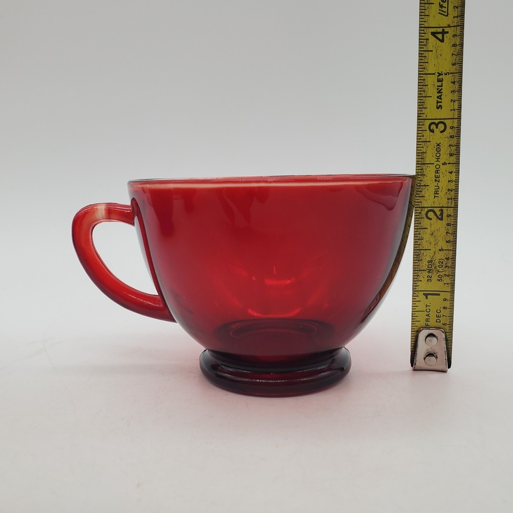 Vtg Anchor Hocking Serva Snack Ruby Cups Set of 5
