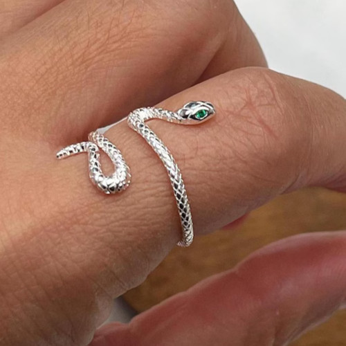Snake Ring Adjustable Snake Ring Open Snake Ring Sterling Silver Snake Ring