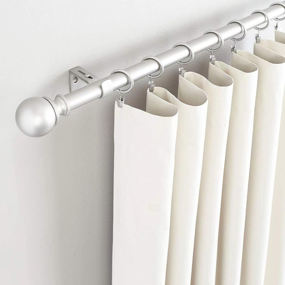 Curtain Rod Brackets for Adjustable, 6 Pack Premium Bracket Silver-6pack