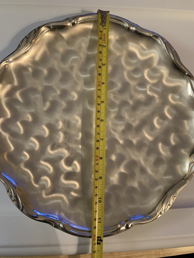 WMF-IKORA SILVER PLATE OVAL SERVING TRAY BRUSHED FINISH GERMANY 6513