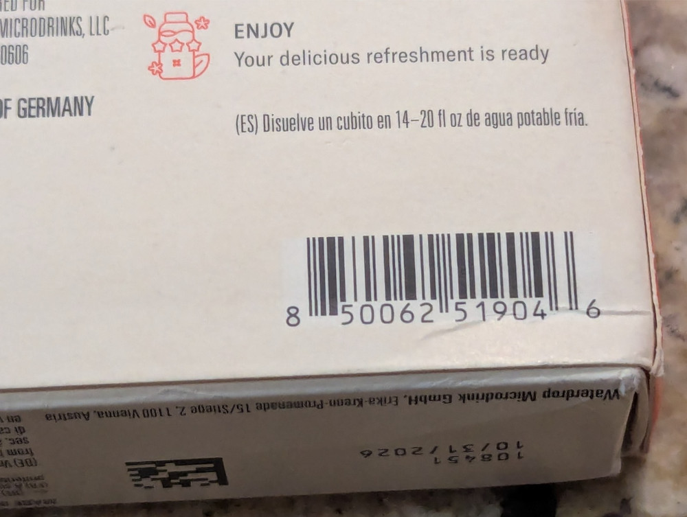 Waterdrop Microdrink Grapefruit Vitamin Hydration Cubes 0.89oz exp: 10/2026