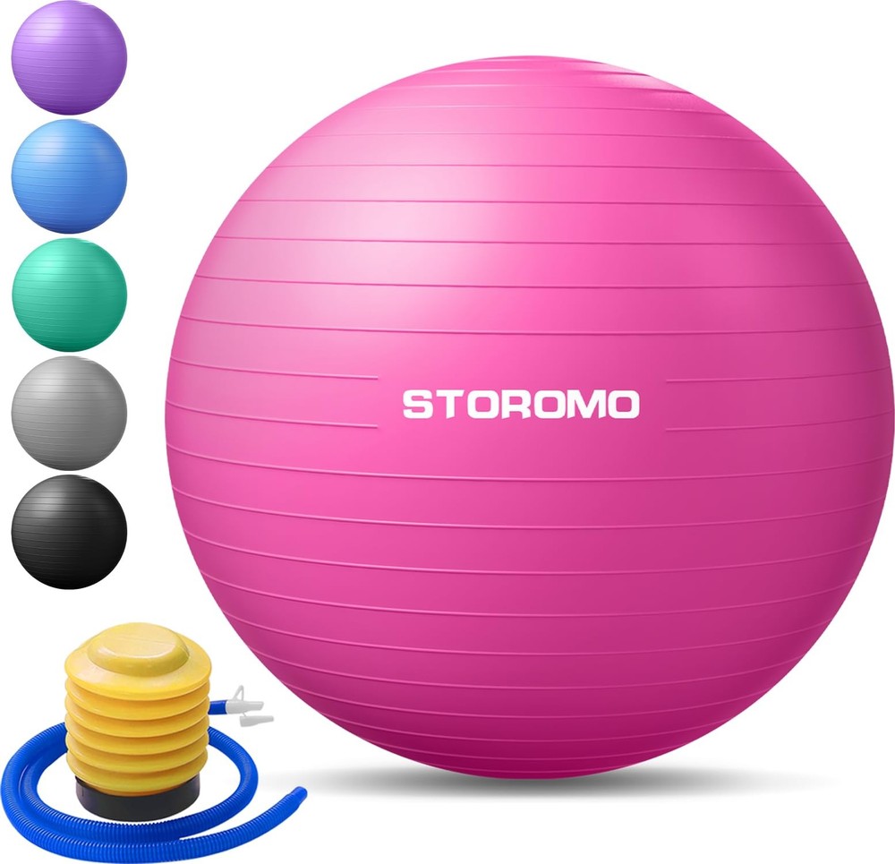 Exercise Ball,Yoga Ball(with Exercise Tutorial)，Extra Thick Non-Slip,Holds 25...