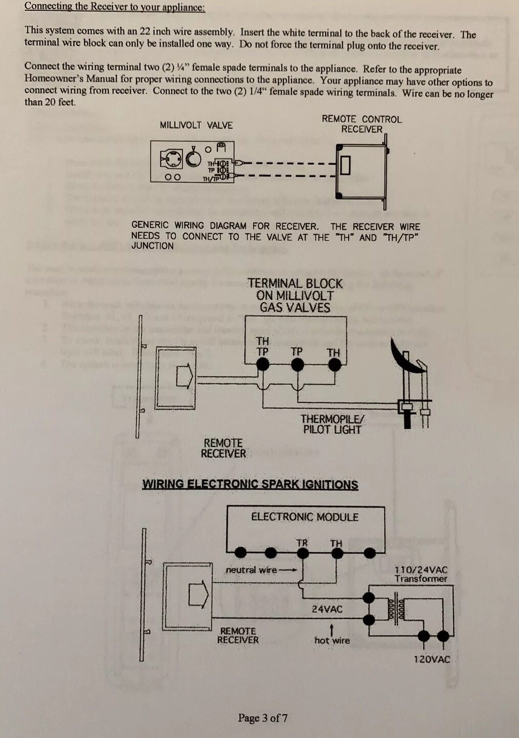 Fireplace Thermostatic Remote Control Kit, Skytech Compatible, W/Batteries, New