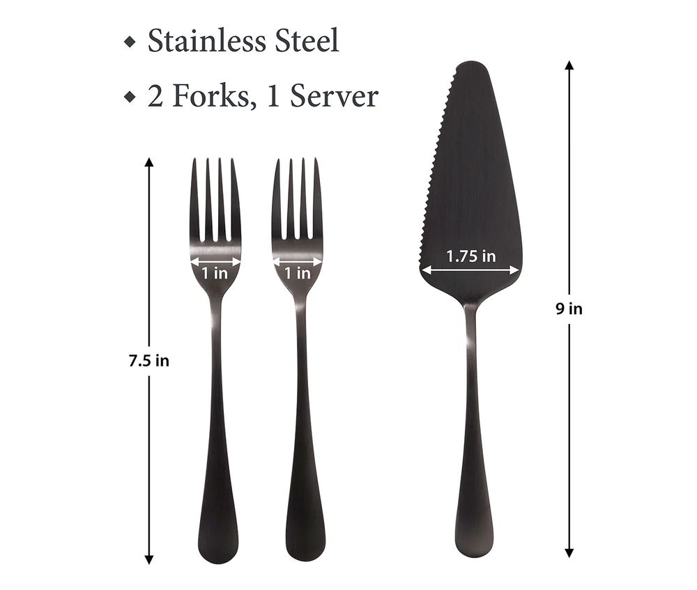 Black Wedding Cake Server Set