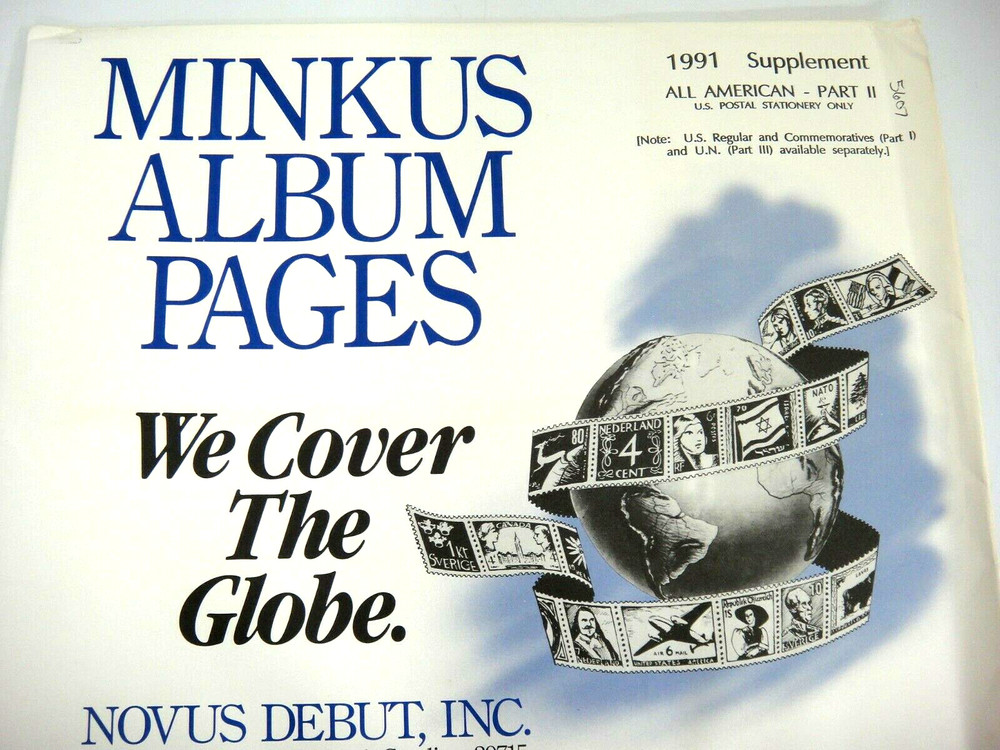 Minkus 1991 All American Part II Postal Stationery Stamp Album Supplement  NOS