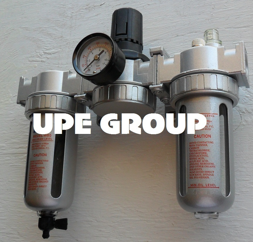 3/8" MID FLOW COMBO PARTICULATE FILTER MOISTURE TRAP LUBRICATOR REGULATOR