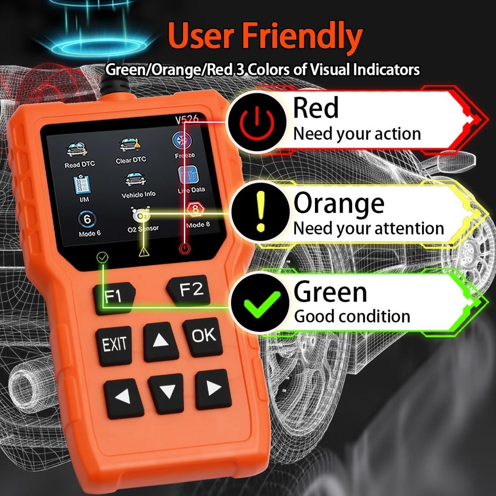 V526 OBD2 Scanner Diagnostic Tool Engine Light Fault Code Reader Since 1996
