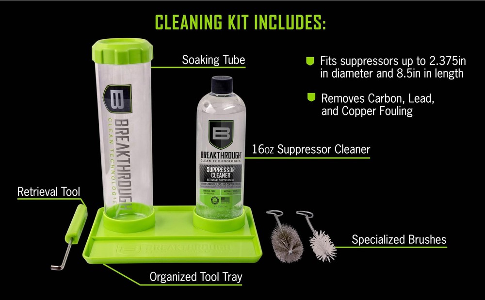 Breakthrough Clean Technologies Suppressor Cleaning Kit, 16 Ounce, Multi