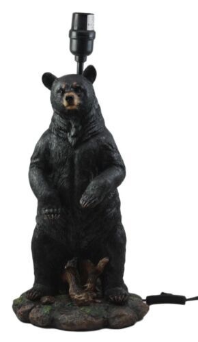 Large Standing Black Bear Surveyor Arkadius Desktop Table Lamp Decor Figurine
