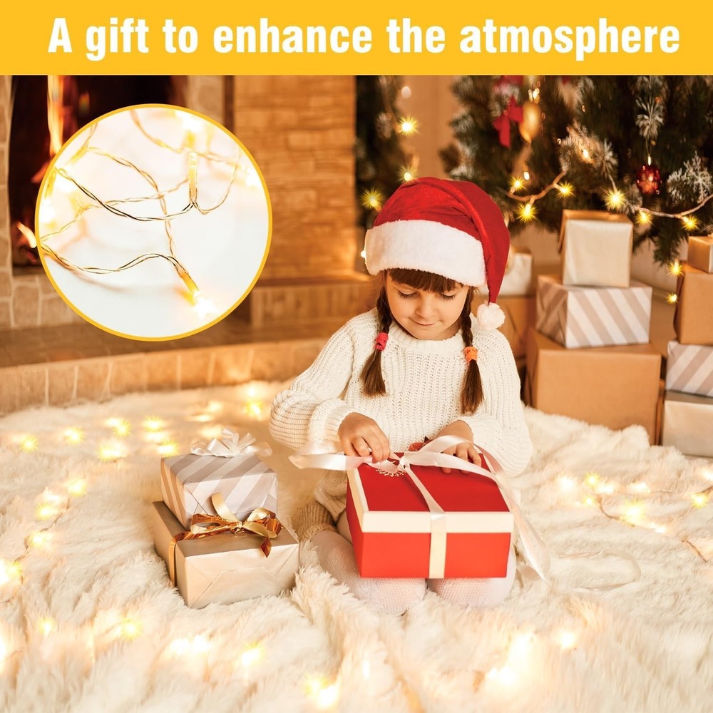210 LEDs Warm White String Lights 70FT Waterproof Connectable