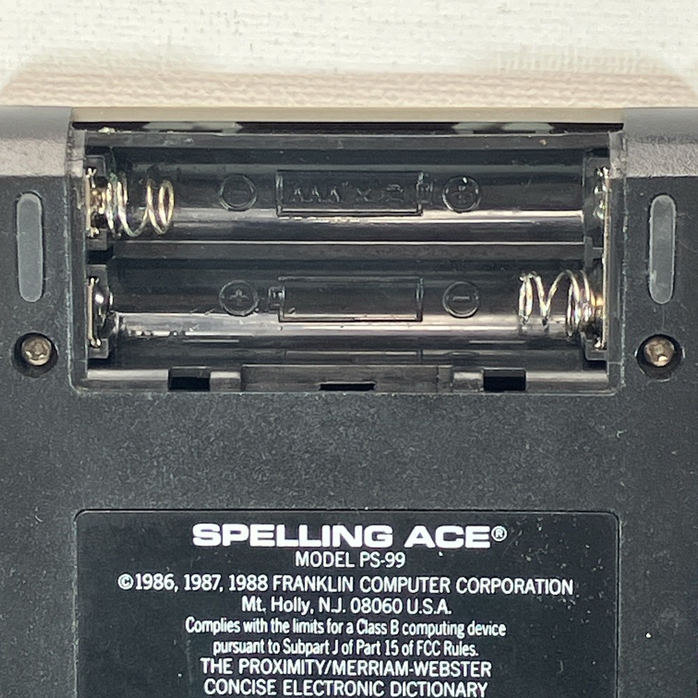 Franklin Computer Corporation Spelling Ace: Model PS-99 Electronic Handheld