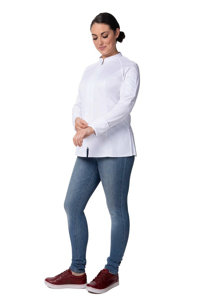 Women's Nepal Chef Coat, White, Small