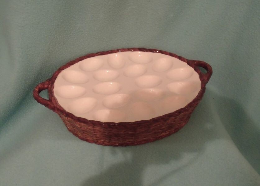 Deviled Egg Ceramic Serving Basket