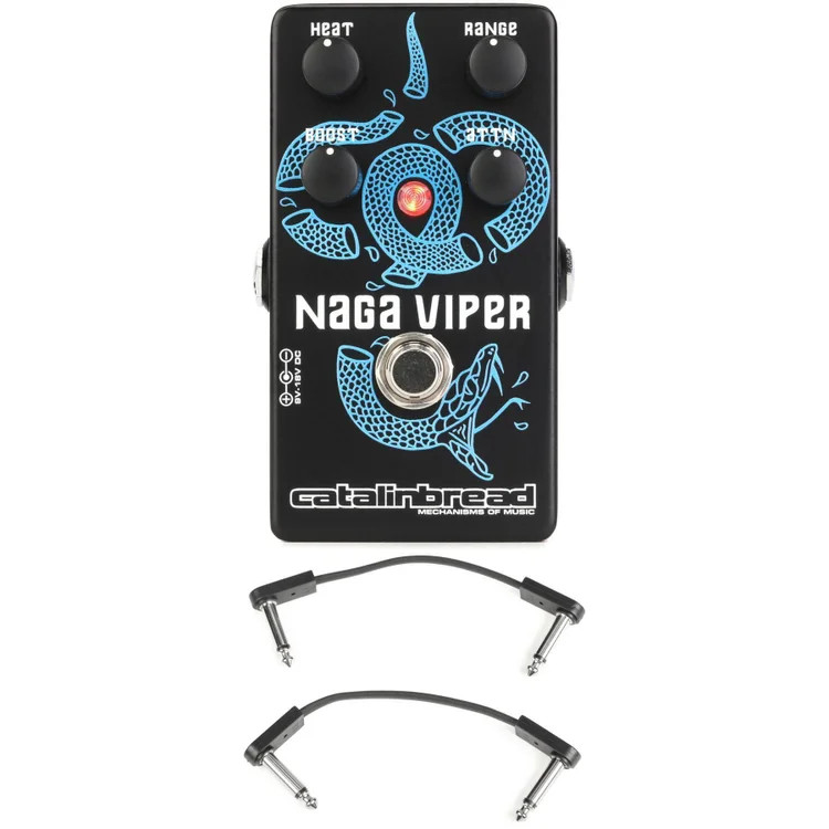 Catalinbread Naga Viper MkII Treble Boost Pedal with EBS Patch Cables