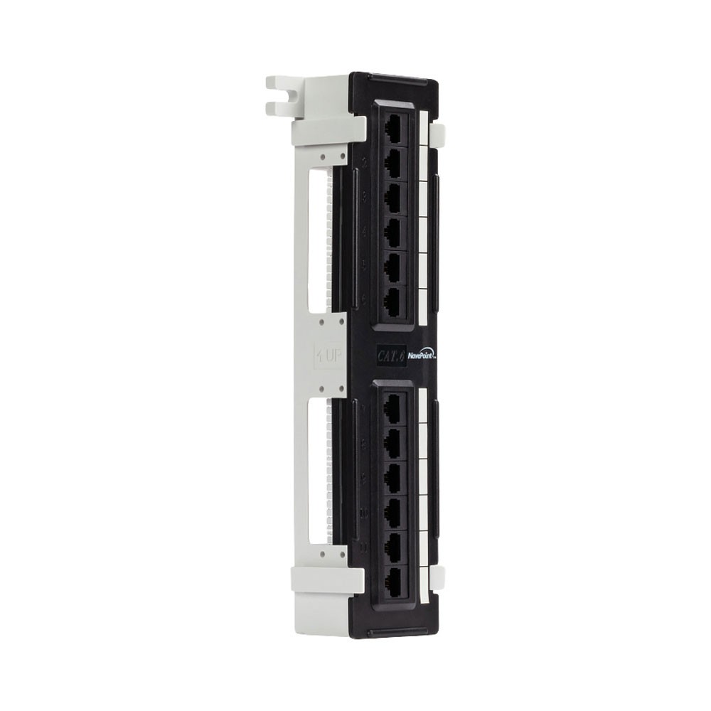 2 X 12-port Cat6 UTP LAN Mini patch panel w/surface wall mount bracket
