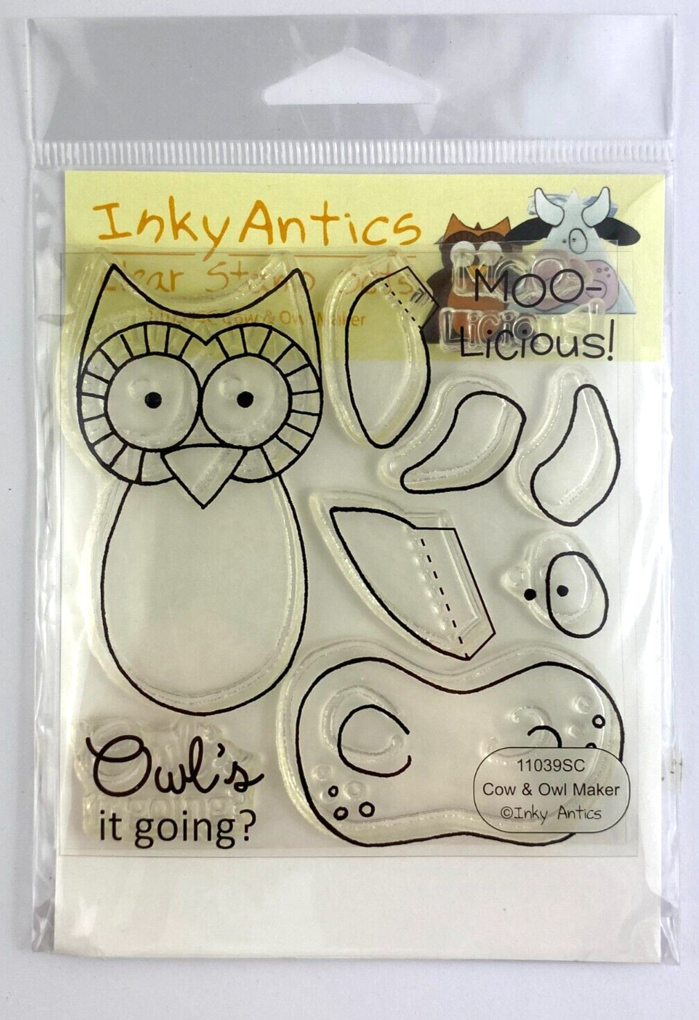 Inky Antics Stamp Set - COW & OWL MAKER - 11039SC - Clear