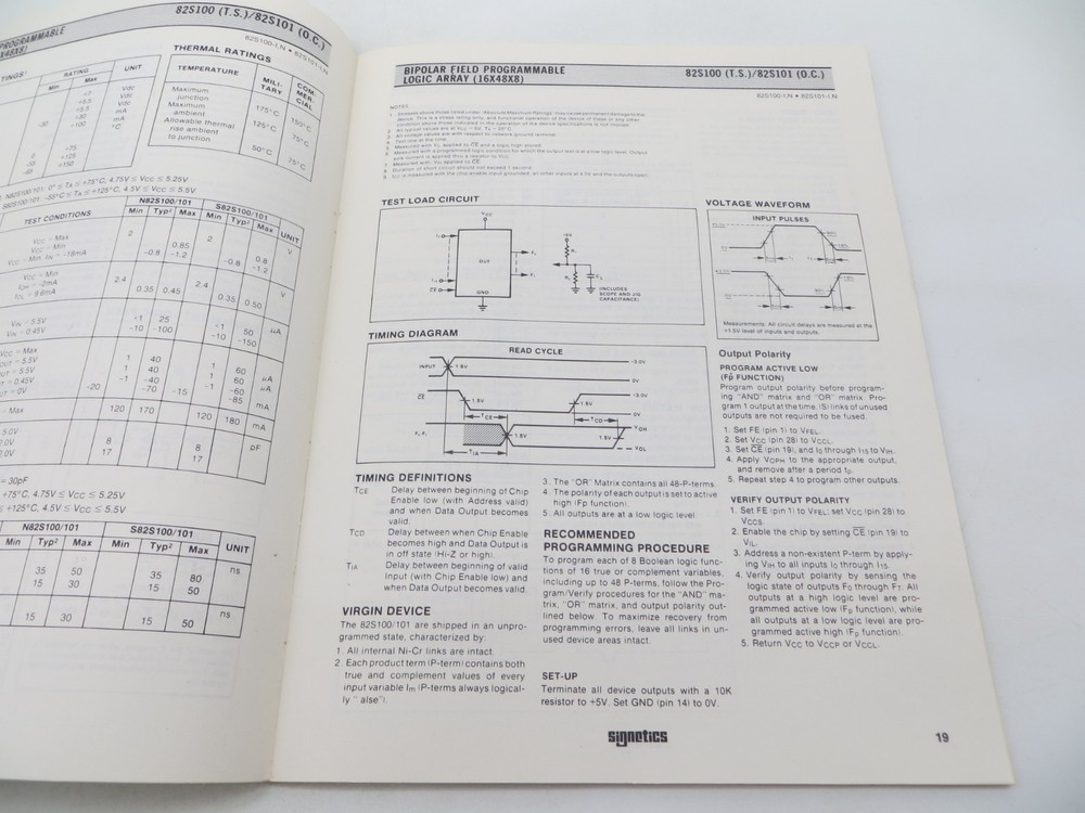 Signetics Field Programmable Logic Arrays 1977 vtg tech data manual reference