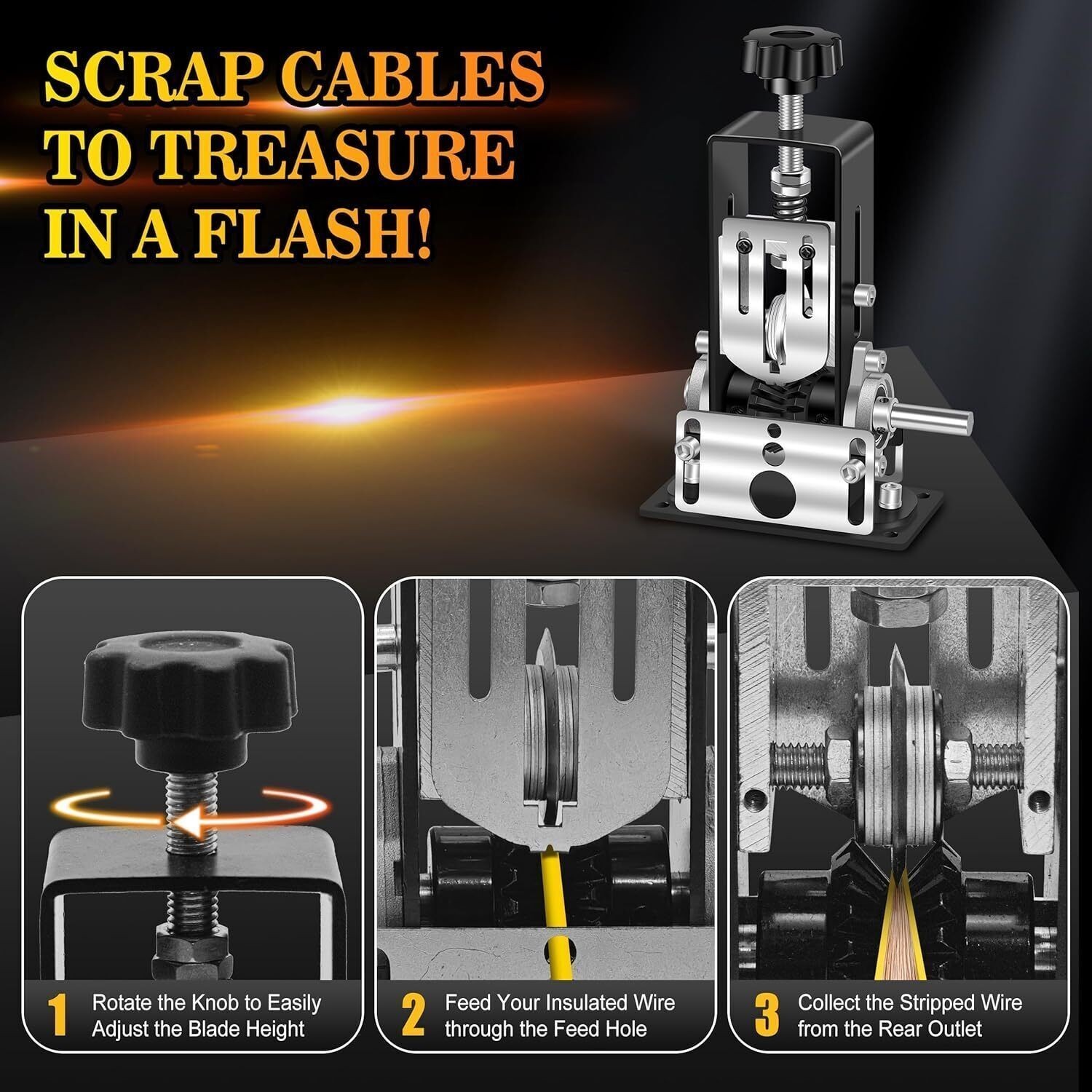 1-25MM Manual Wire Stripping Machine Drill Powered Hand Crank Wire Stripper Tool