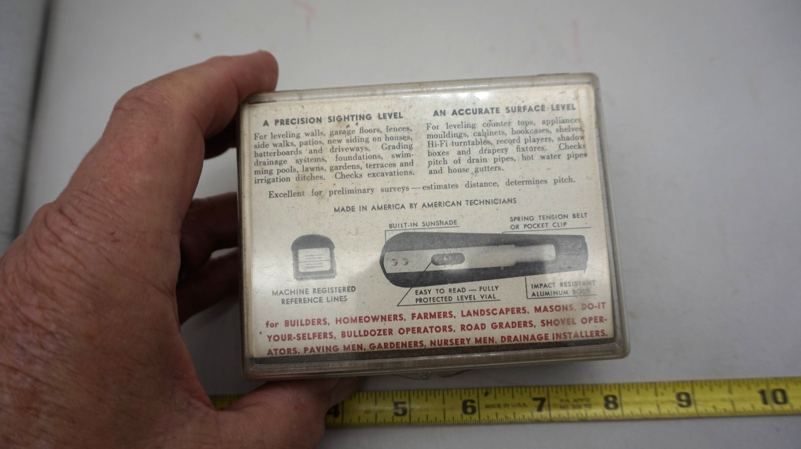 Craftsman Pocket Level No 4624 Box & Paperwork Made In USA free ship USA