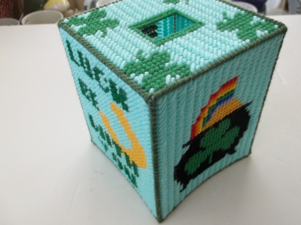 Plastic Canvas St.Patrick's Day Tissue Box Cover