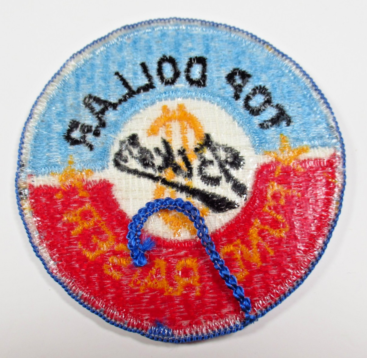 Top Dollar Bike's Fund Raiser Vintage Embroidered Advertising Patch Sew On