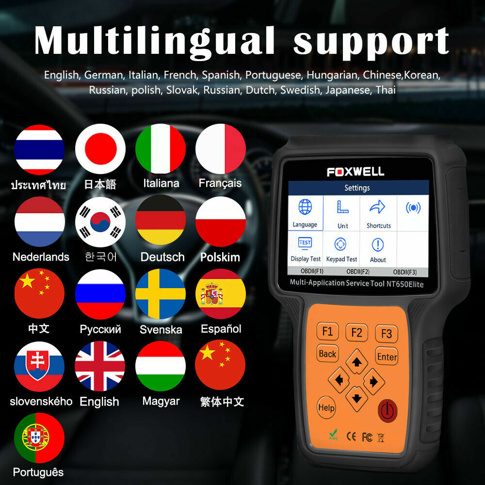 Automotive OBD2 Scanner Car Diagnostic Tool Code Reader ABS SRS DPF TPMS ESP SAS