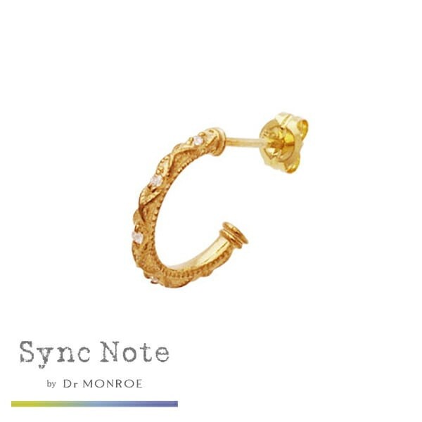 Dr MONROE Sync Note K10 Gold Stud Earrings (Pair)