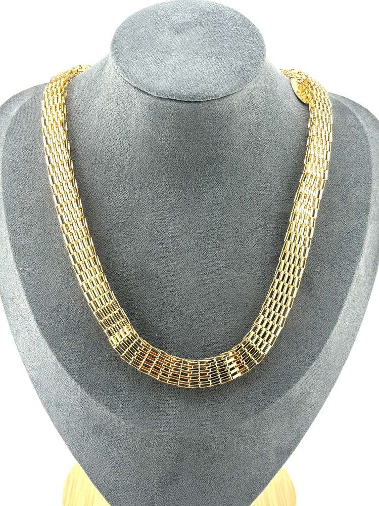 Gold Mesh Link Chain Necklace