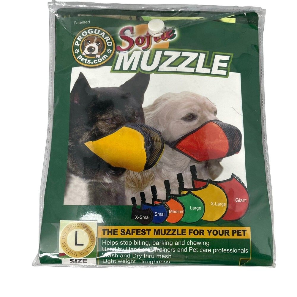 Softie Dog Muzzle Large ProGuard Light Weight Snap Buckle Adjustable Strap Green