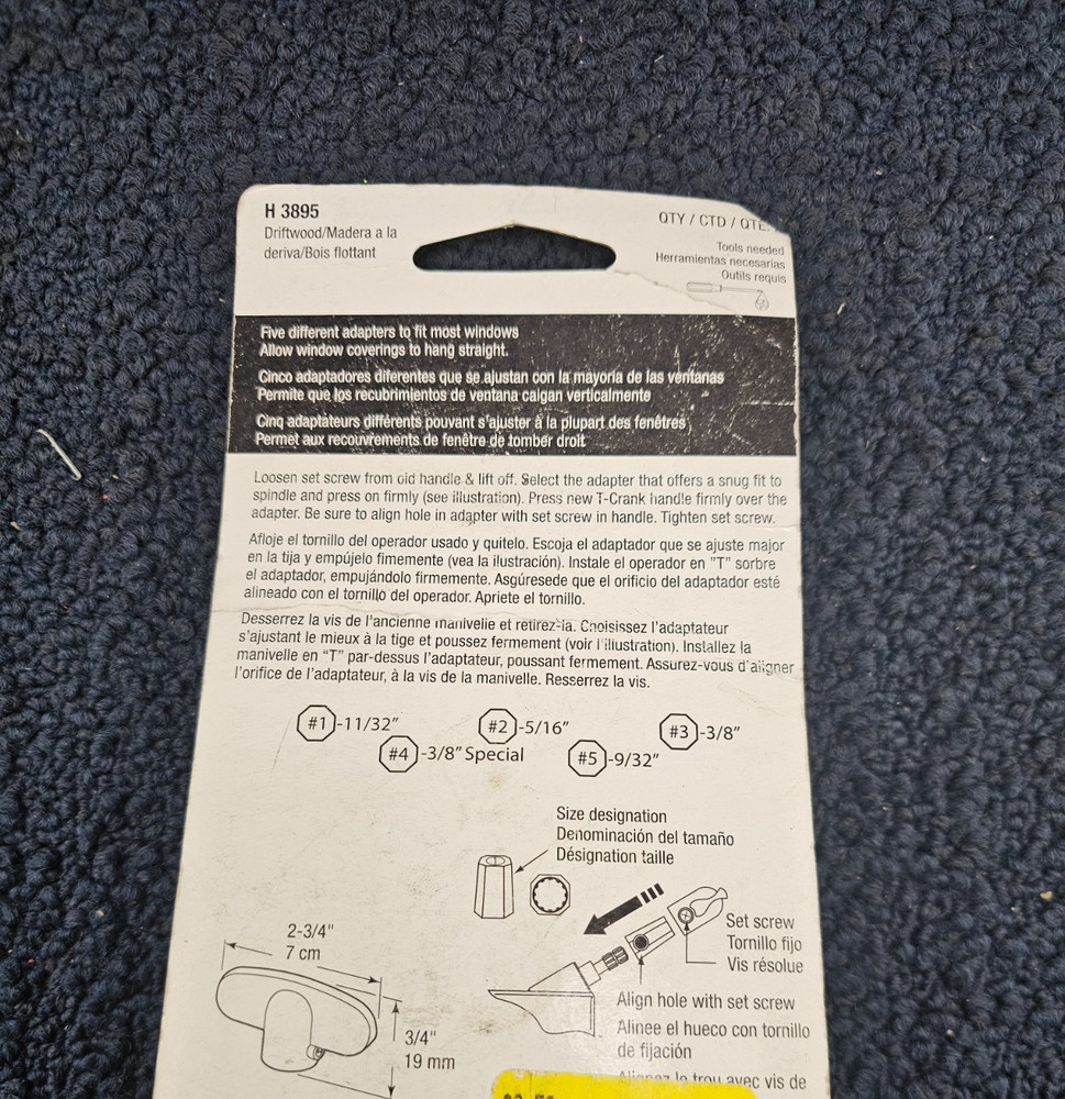 PLPCI H 3895 Universal T-Crank Window Handle Replacement White