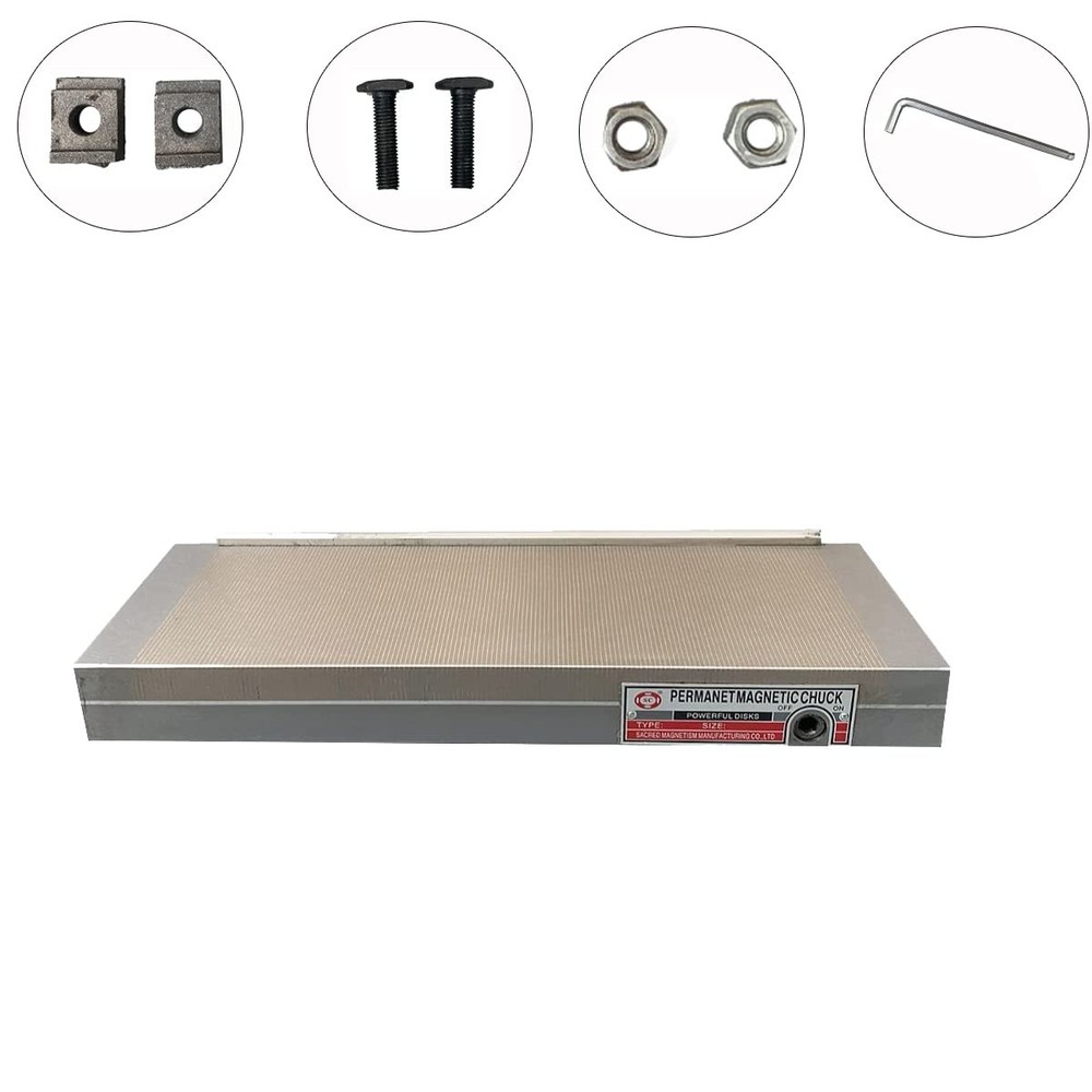 6x16" Fine Pole Magnetic Chuck - Powerful Sealed Rectangular Grinding Solution