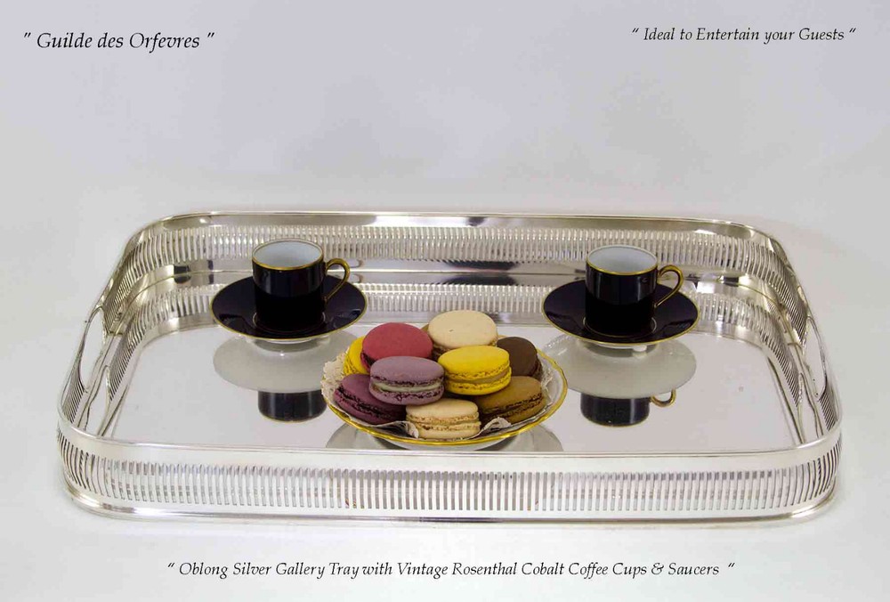 Silver Gallery Tray Oblong , Pierced Border