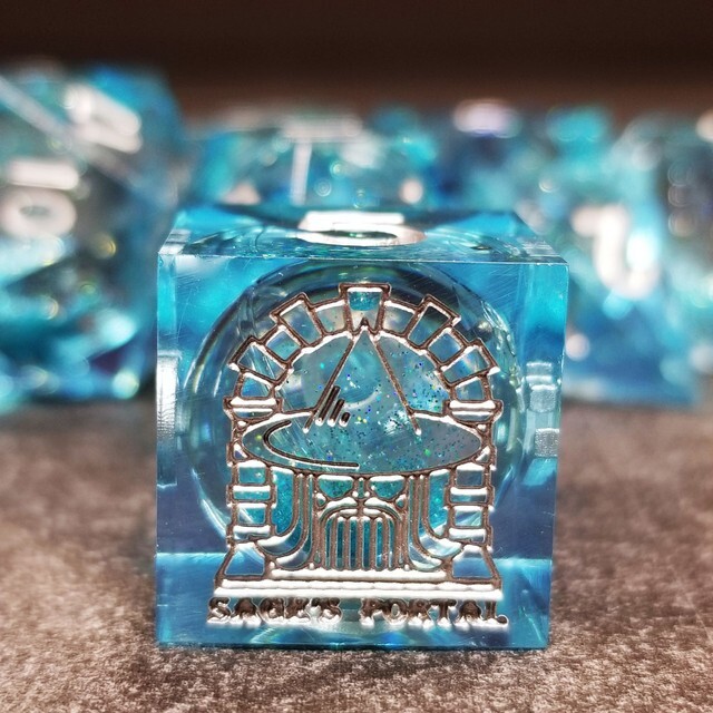 Sage's Spirits - Ice Spirits Liquid Core Sharp Edge Resin Dice Set