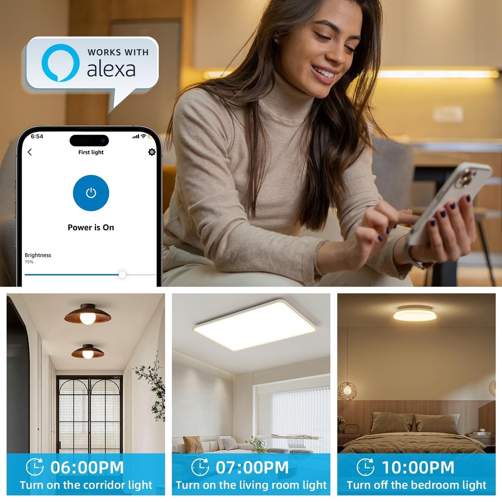 Wireless Dimmer Switch, 2 Remote Light Switch and 2 Receiver kit, Work with A...