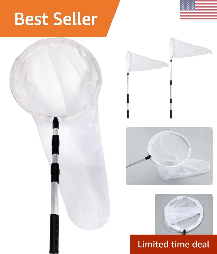 Professional Bug Catching Net with 14" Ring, 32" Depth & Extendable Handle