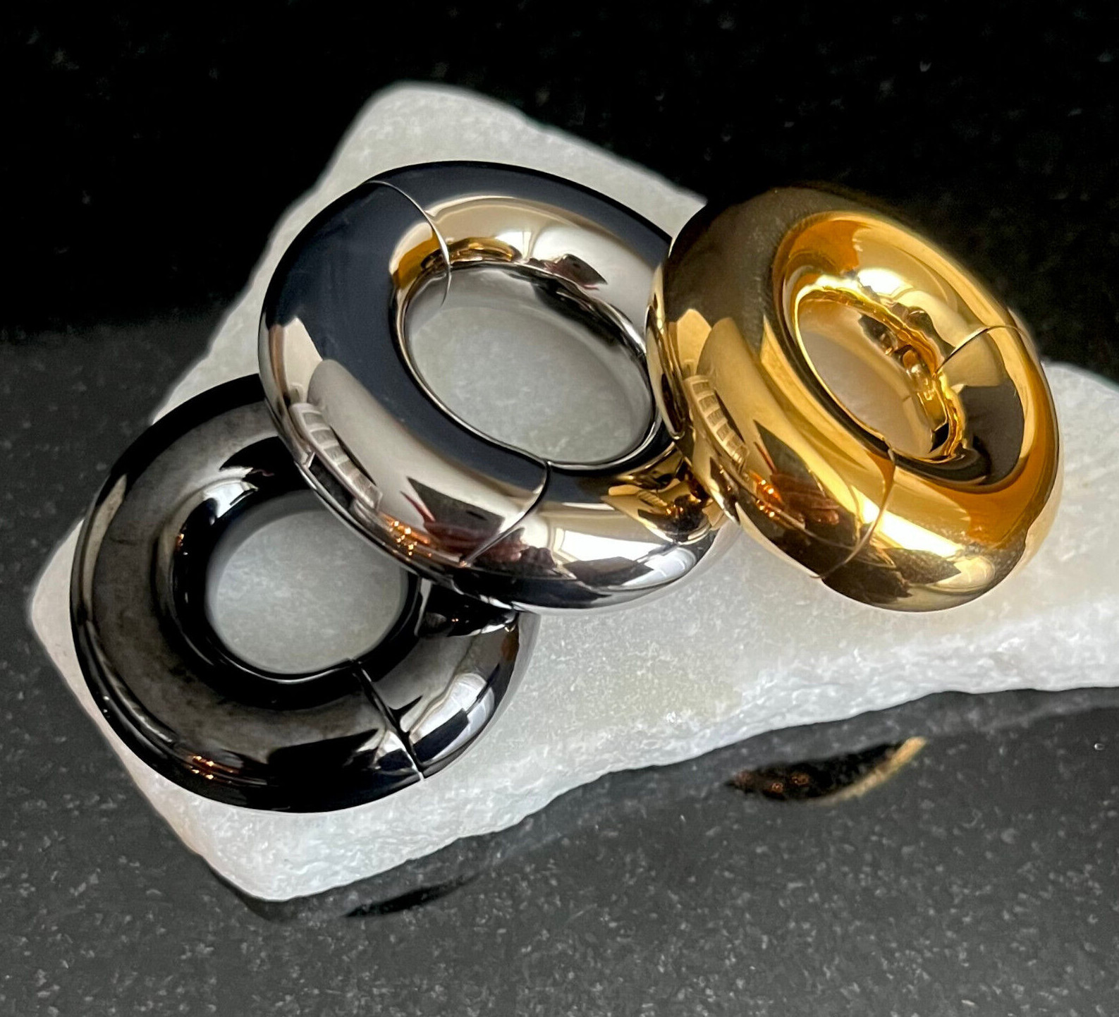 1pc Large Gauge Hinged Segment Ring IMPLANT GRADE TITANIUM Septum Cartilage Hoop