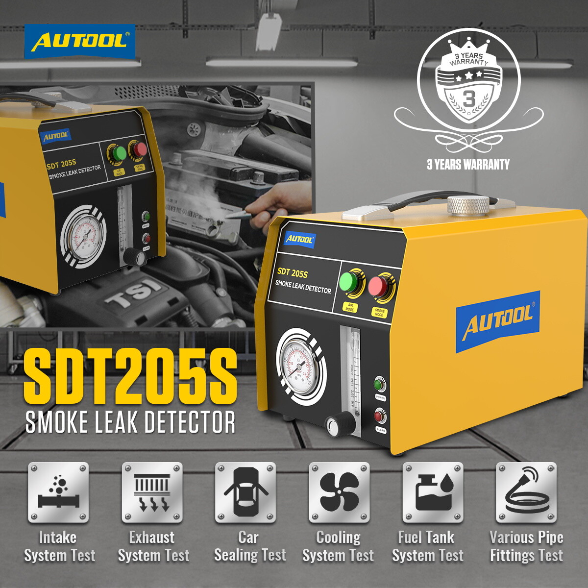 EVAP Smoke Machine Leak Detector Automotive Fuel Pipe System Vacuum Smoke Tester