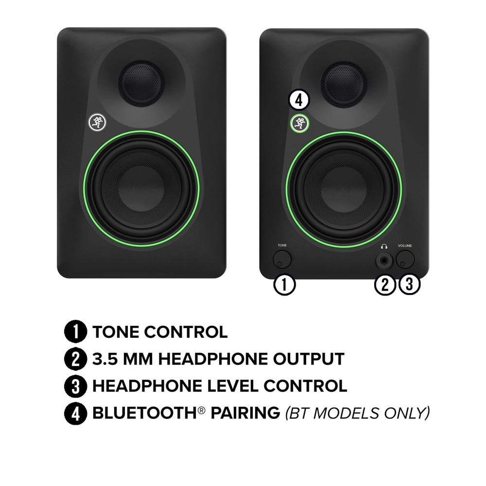 Mackie CR5BT 5.25" Creative Reference Powered Studio Monitors with Bluetooth,