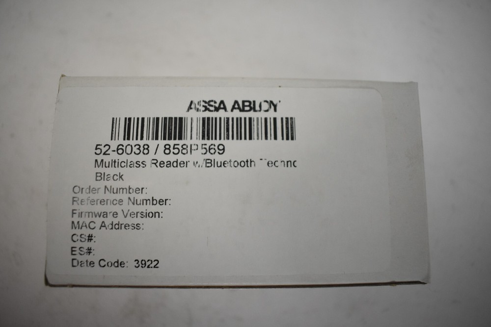 Assa Abloy Multiclass Reader with Bluetooth BLE9117K Black 52-6038 858P569