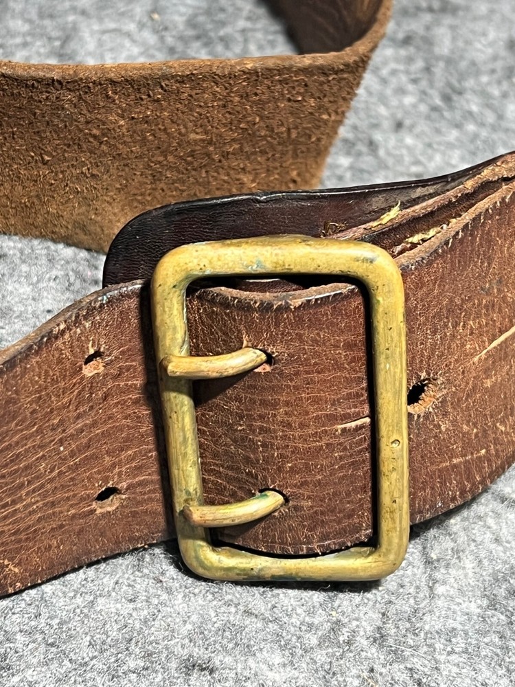WWII Canadian Sam Browne Leather Service Belt with Sheath